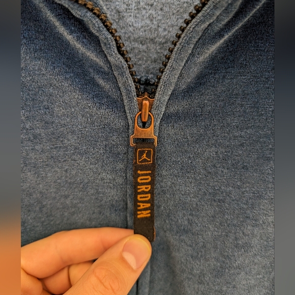 Nike - Air Jordan Velour Velvet Blue Full Zip Hoodie Size XL - Picture 3 of 9